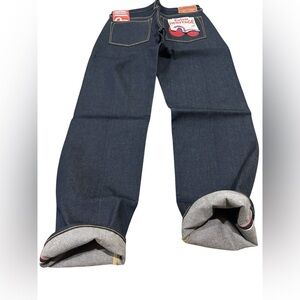 Vtg Evisu seldvage heritage denim with Japanese embroidered anime 36/38/40/42/44